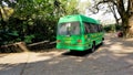 Bangalore,Karnataka,India-February 01 2022: Private vehicles banned in Nandi hills and Eco friendly buses ferrying tourists from