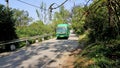 Bangalore,Karnataka,India-February 01 2022: Private vehicles banned in Nandi hills and Eco friendly buses ferrying tourists from