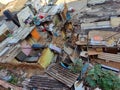 Aerial view of demolished slum area in Bangalore city Karnataka India, picture Royalty Free Stock Photo