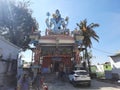 Closeup of beautiful Jodi Veerabhadra Swamy Temple and Shivakumara Swamiji, Jagadguru Veera Gangadhara Rajadeshi Kendra Swamiji