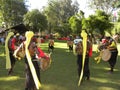 Bangalore, Karnataka, India - January 1, 2009 Dance performance artists performing Dollu Kunitha, popular drum dance