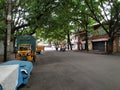 Closeup of Empty Roads due to Covid Lock Down in Bangalore. No Traffic and Signal Free Transportation at Agrahara Dasarahalli