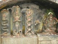 Bangalore, Karnataka, India - June 2, 2010 Ancient stone sculptures of Sheshnag at Harihareshwara Temple