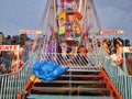 Closeup of beautiful robotic birds and big wheel amusement park near the Kamakshipalya Ground Royalty Free Stock Photo