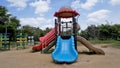 Bangalore,Karnataka,India-October 04 2022: Colorful Kids playing equipment in Agara Lake park