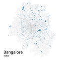 Bangalore map. Detailed map of Bengaluru city administrative area. Cityscape panorama illustration. Road map with highways, Royalty Free Stock Photo