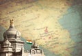 Bangalore pinned on a map of india 3D illustration vidhana soudha Royalty Free Stock Photo