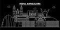 Bangalore silhouette skyline. India - Bangalore vector city, indian linear architecture, buildings. Bangalore travel Royalty Free Stock Photo