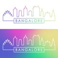 Bangalore skyline. Colorful linear style. Royalty Free Stock Photo