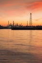 Bangchak Petroleum`s oil refinery, Phra Khanong District, Bangko Royalty Free Stock Photo