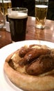 Bangers & Mash with a Stout Royalty Free Stock Photo