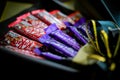 Cadbury Dairy Milk and Kit Kat, chocolate candies and flowers in sweet bouquet as gift for celeb