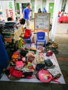 Pile of used and preloved toys selling at the morning market