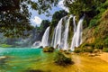 Bangioc waterfall in Caobang, Vietnam Royalty Free Stock Photo