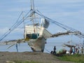 Bangkas, a traditional type of outrigger boats used by Filipino artisanal fishermen Royalty Free Stock Photo