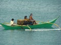 Bangkas, a traditional type of outrigger boats used by Filipino artisanal fishermen Royalty Free Stock Photo