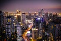 Bangkok Aerial view, above Sukhumvit and Thonglor district in Thailand