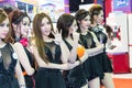 BANGKOK - APRIL 3 : Unidentified models with Sony on display at