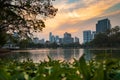 Bangkok beautiful view city scape from Lumphini Park