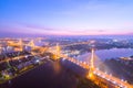 Bangkok urban skyline aerial view with beautiful modern building. Royalty Free Stock Photo