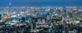 Bangkok urban skyline aerial view with beautiful modern building. Royalty Free Stock Photo