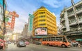 Bangkok China Town or Yaowarat road in evening sunset with trans