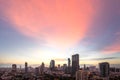 Bangkok city - beautiful sunset long exposure light , cityscape at night