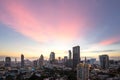 Bangkok city - beautiful sunset long exposure light, cityscape at night