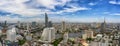 Bangkok city and Chao Phraya river panorama Royalty Free Stock Photo