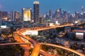 Bangkok city at dusk, Thailand. Royalty Free Stock Photo