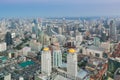Bangkok City Manhattan street aerial view with skyscrapers Royalty Free Stock Photo