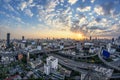 Bangkok city in the morning light with main traffic Royalty Free Stock Photo