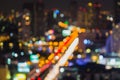 Bangkok city night light bokeh , defocused blur background Royalty Free Stock Photo