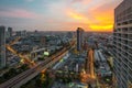 Bangkok city night view with nice sky Royalty Free Stock Photo