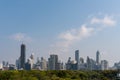 Bangkok city panoramic view on Lumpini park and skyscrapers Royalty Free Stock Photo