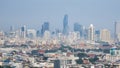 Bangkok city skyline cityscape.Bangkok district pollution by car and industry in downtown.Bangkok climate change pollution Royalty Free Stock Photo