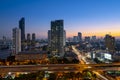 Bangkok city skyline in downtown at dusk Royalty Free Stock Photo