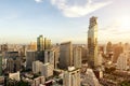 Bangkok city with skyscraper and urban skyline at sunset Royalty Free Stock Photo