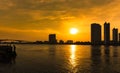 Bangkok City skyscrapers silhouette urban view silhouette of ste