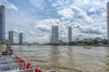 Bangkok City with Sunset sky and Chao praya river.bangkok Thailand Royalty Free Stock Photo