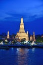 Wat Arun Temple on a river at night,Bangkok,Thailand Royalty Free Stock Photo