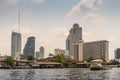 Towers around Old Customs House along Chao Phraya River, Bangkok Thailand Royalty Free Stock Photo