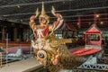 Royal Krut Hern Het Barge with its figurehead, Bangkok Thailand