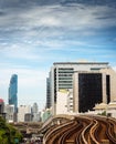Bangkok city and transportation skytrain railway