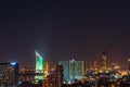 Bangkok city and traffic road at night, Thailand Royalty Free Stock Photo