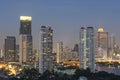 Bangkok cityscape. Bangkok river view at twilight time