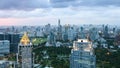 Bangkok Cityscape, Business district with high building at dusk Royalty Free Stock Photo