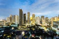 Bangkok Cityscape, Business district with high building at dusk Royalty Free Stock Photo