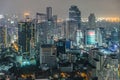 Bangkok Cityscape, Business district with high building at dusk Royalty Free Stock Photo