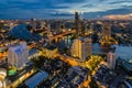 Bangkok cityscape and Chaophraya River Royalty Free Stock Photo